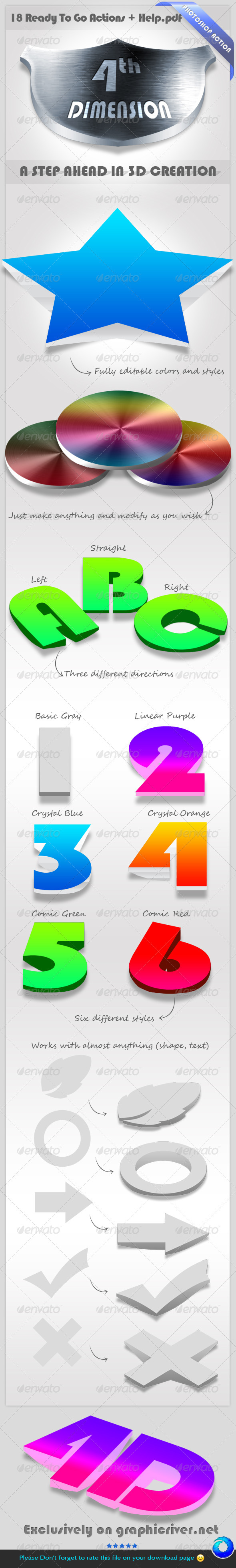 4D Photoshop Action - A Step Ahead In 3D Creation - Utilities Actions