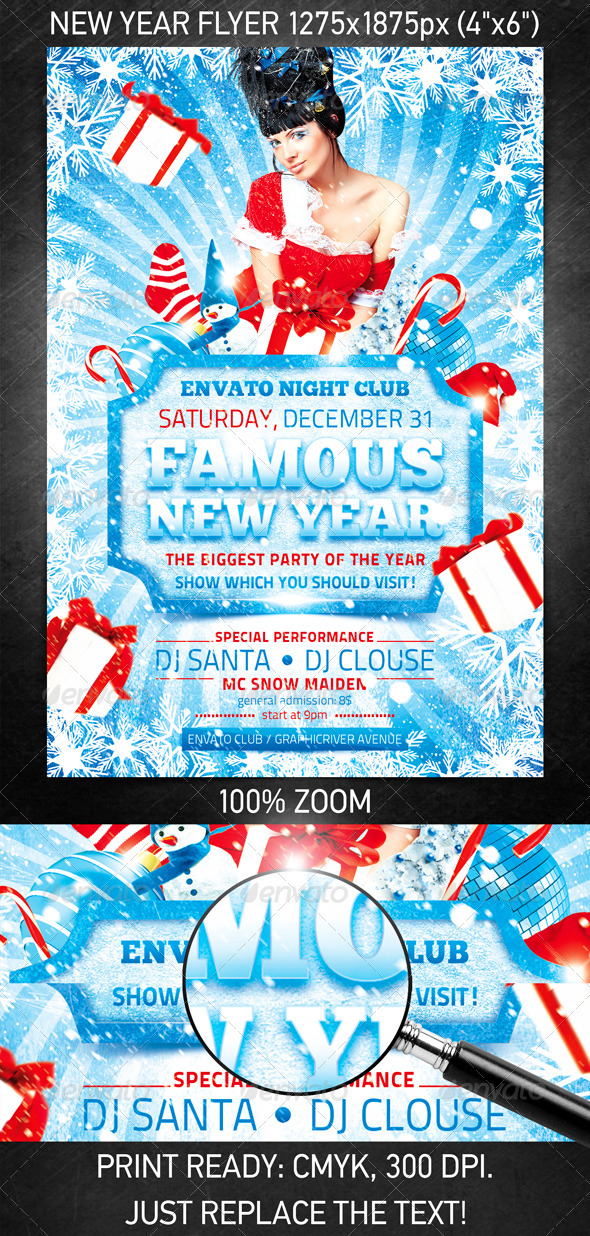 Famous New Year flyer - Clubs & Parties Events