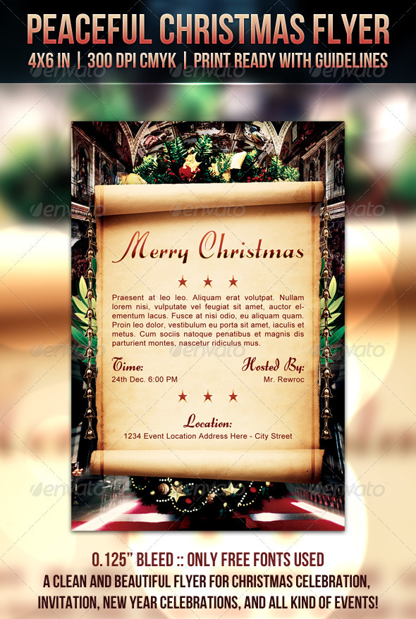 Peaceful Christmas Flyer - Clubs & Parties Events