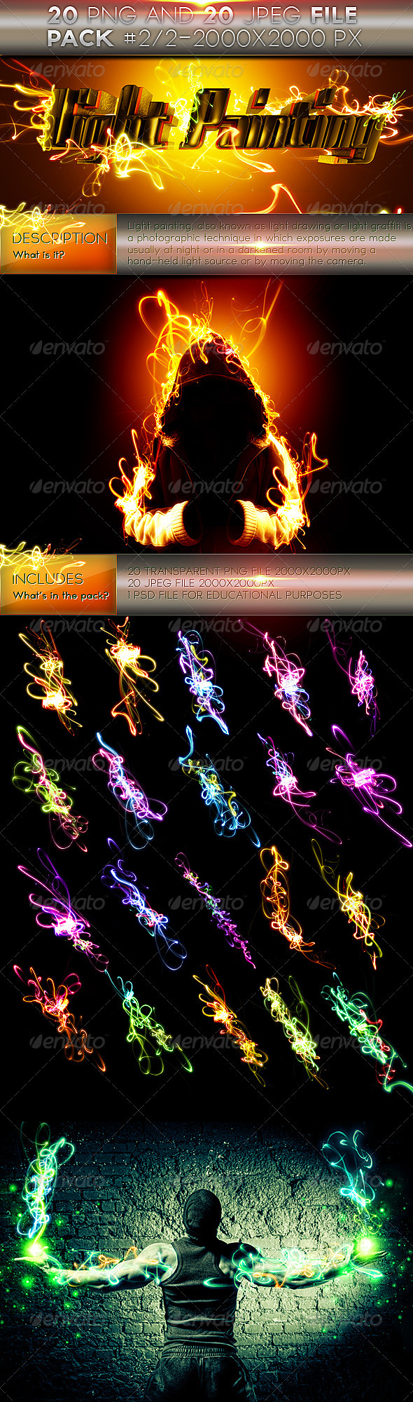 Light Painting Effects Pack 2 of 2 - Decorative Graphics