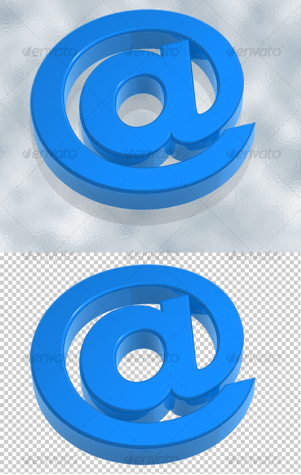 3D @ Symbol, Layered and isolated - Objects 3D Renders