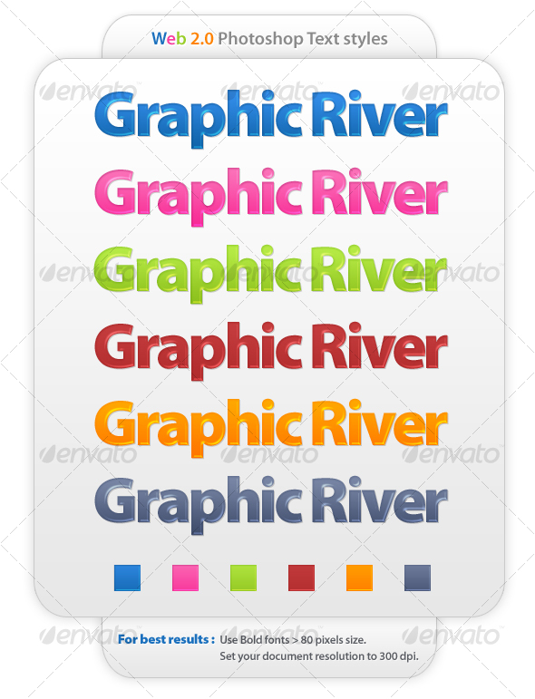 GraphicRiver 6 colors web 2.0 photoshop text styles 38713 GraphicRiver 6 colors web 2.0 photoshop text styles 38713