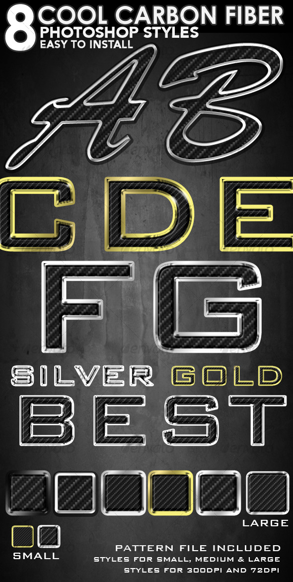 GraphicRiver 8 Cool Carbon Fiber Photoshop Styles 119955 GraphicRiver 8 Cool Carbon Fiber Photoshop Styles 119955