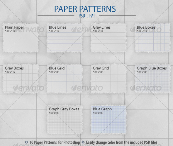 Paper Patterns - Textures / Fills / Patterns Photoshop