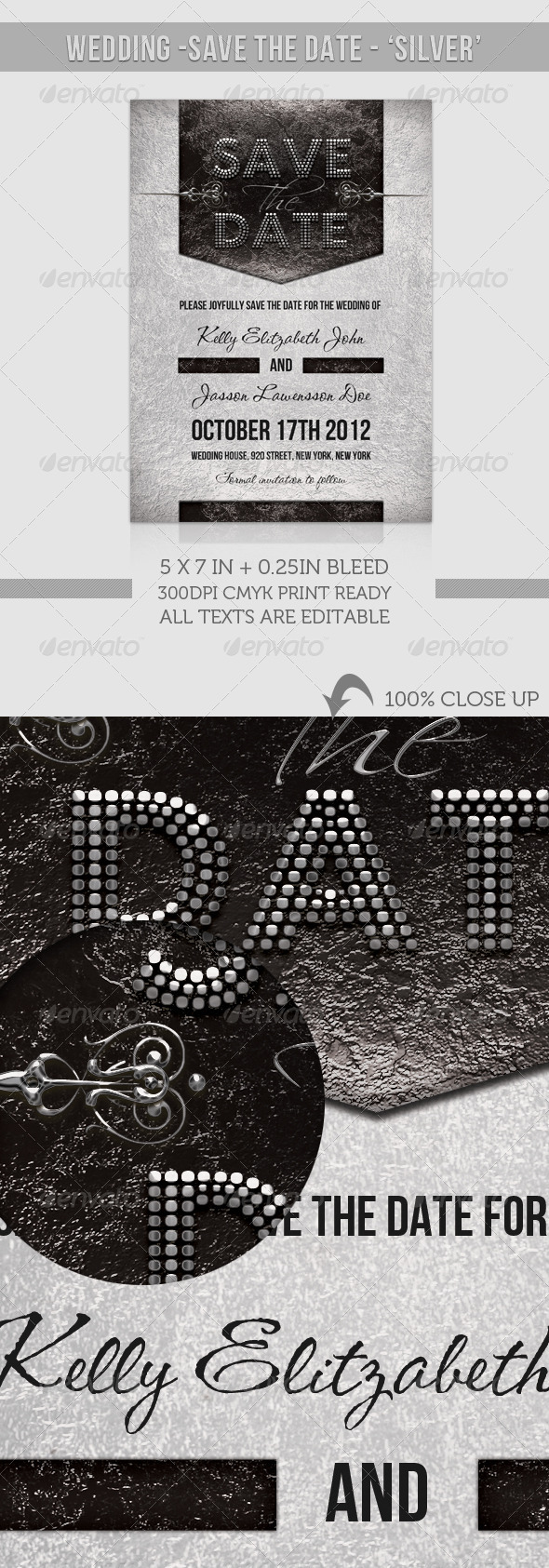 Wedding - Save The Date - Silver - Weddings Cards & Invites