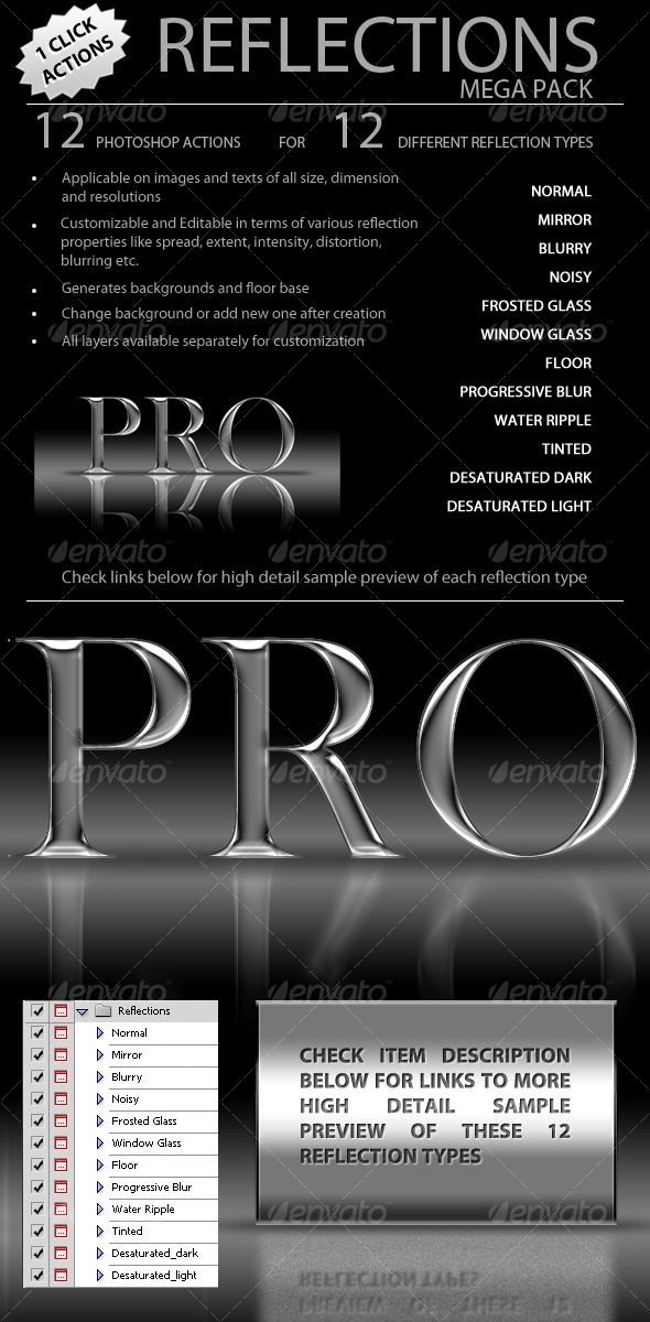 Reflections Pro - Mega Pack - Text Effects Actions