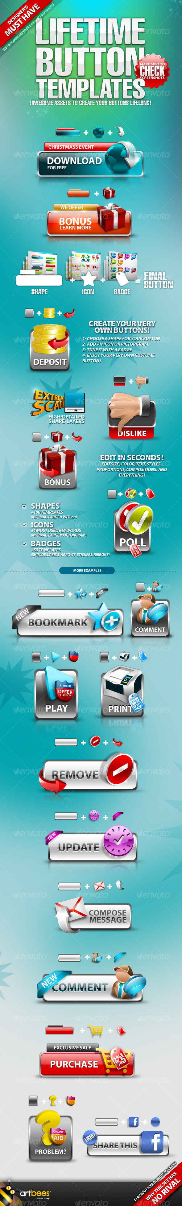 GraphicRiver Lifetime Button Templates 120379 GraphicRiver Lifetime Button Templates 120379