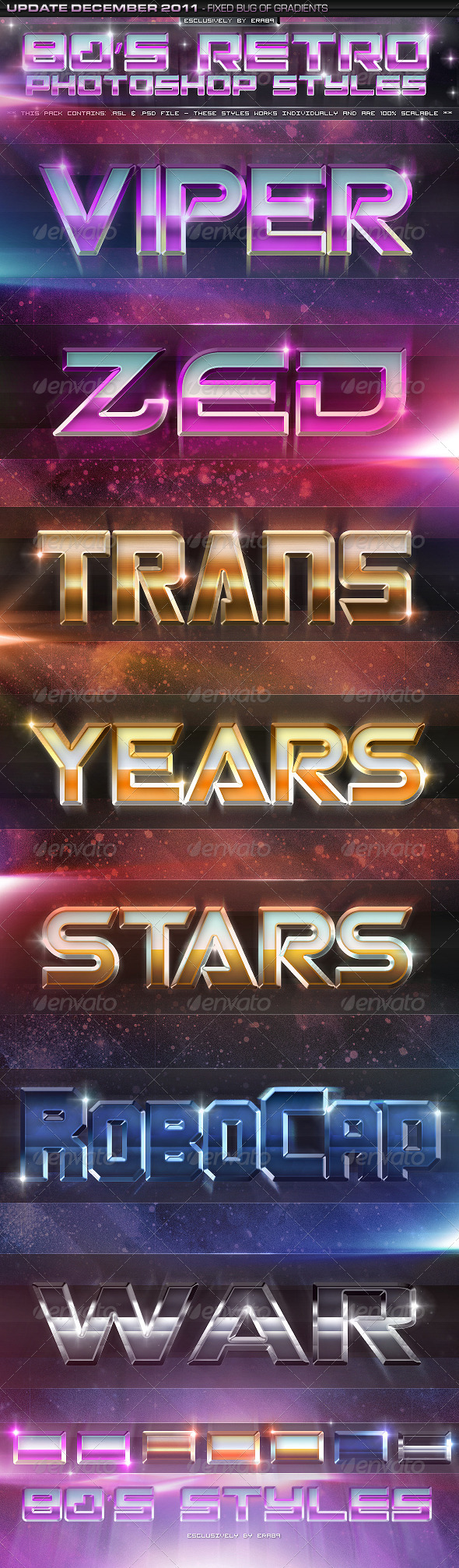 80's Retro Photoshop Styles - Text Effects Styles