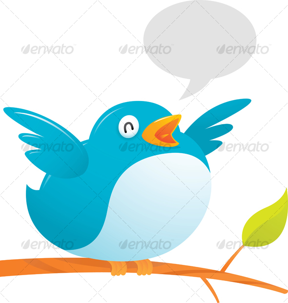 Fat Twitter Bird - Animals Illustrations