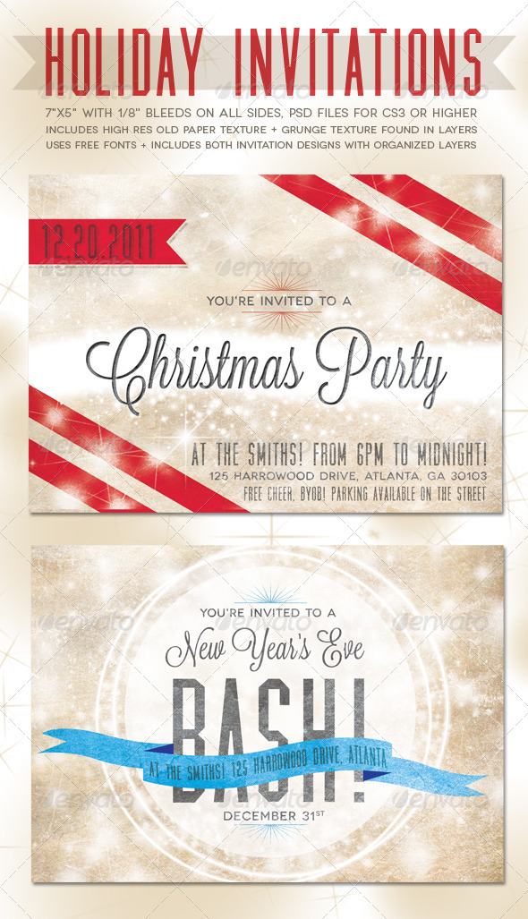 GraphicRiver Holiday Invitations 977791 GraphicRiver Holiday Invitations 977791