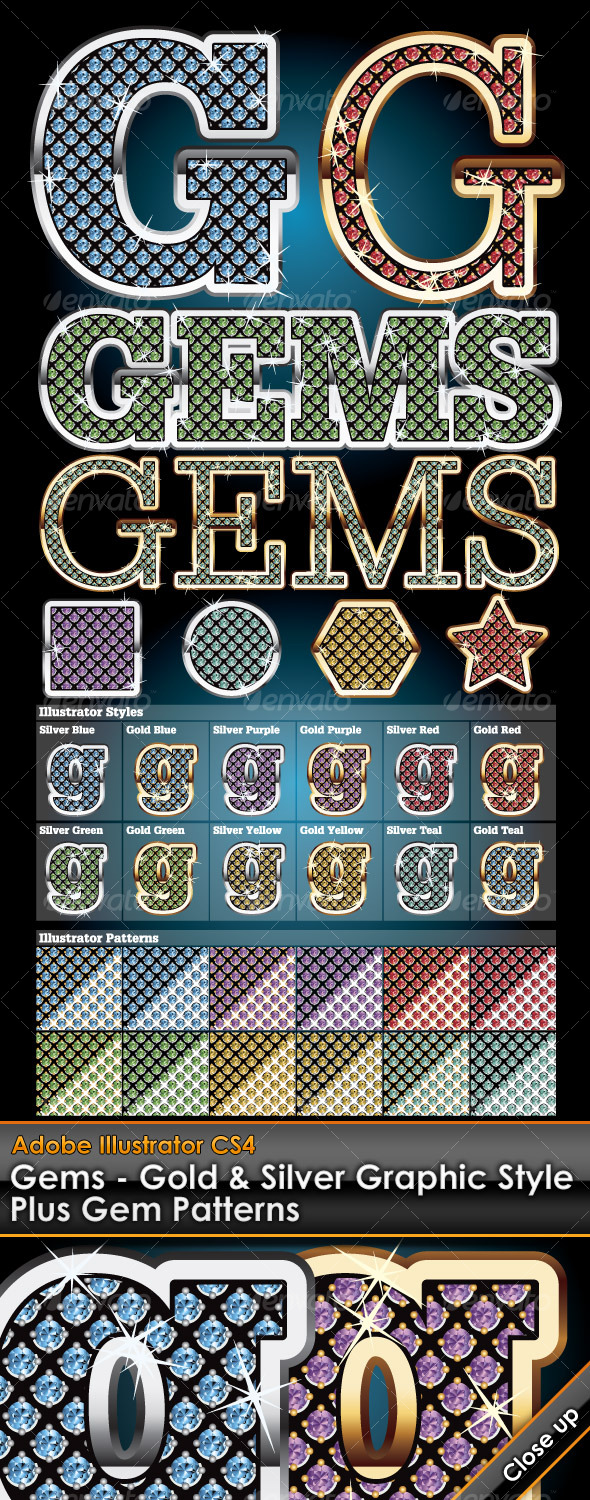 Gems Illustrator Graphic Styles - Styles Illustrator