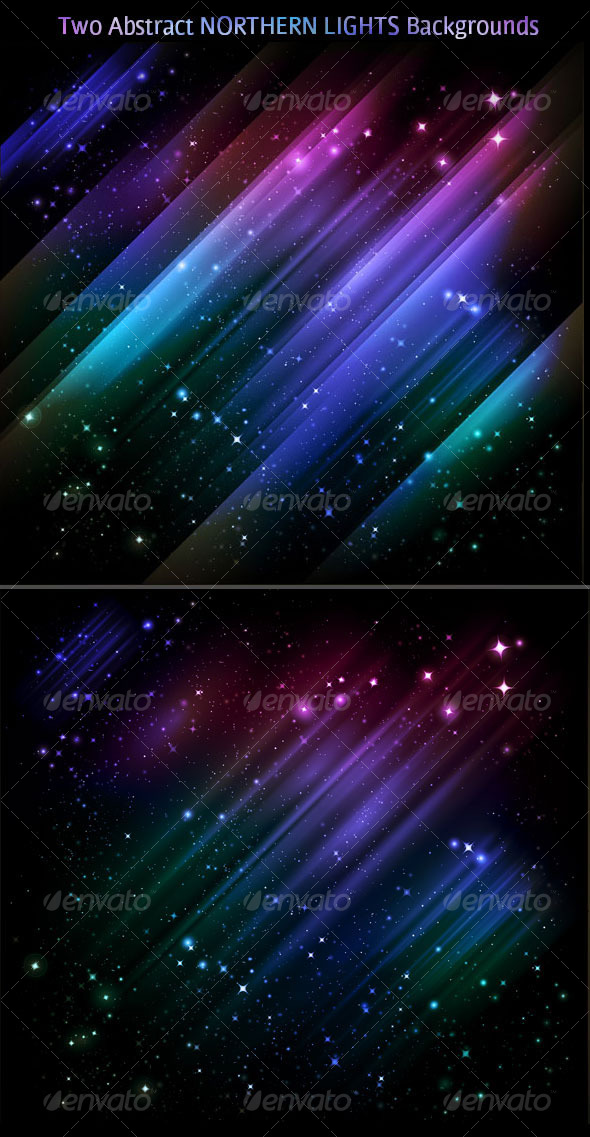 Abstract backgrounds - vector Northern lights - Backgrounds Decorative