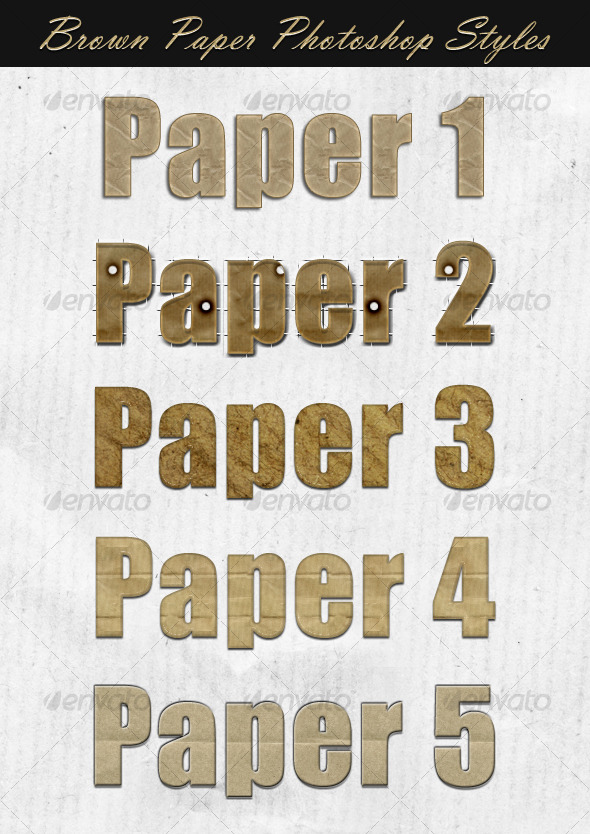 Brown Paper Photoshop Styles - Text Effects Styles