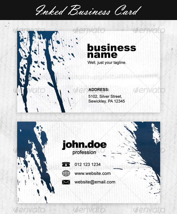 Inked Business Card - Grunge Business Cards