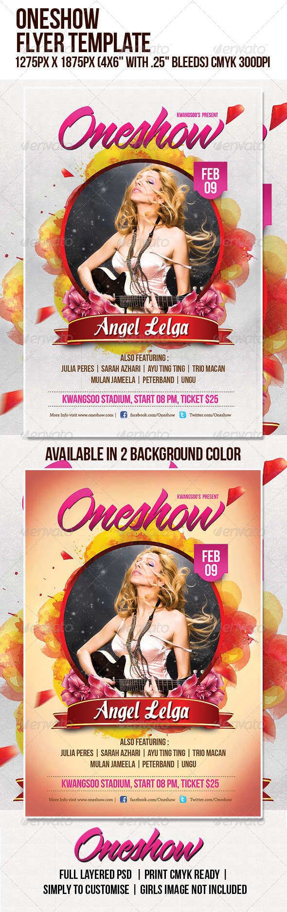 Oneshow Music Flyer Template - Clubs & Parties Events