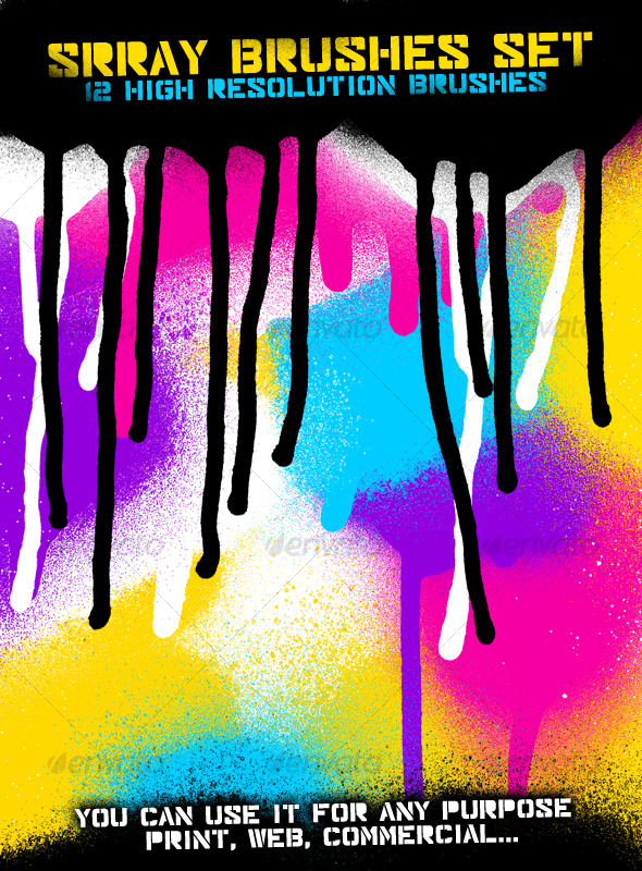 Spray Brused Set - Grunge Brushes