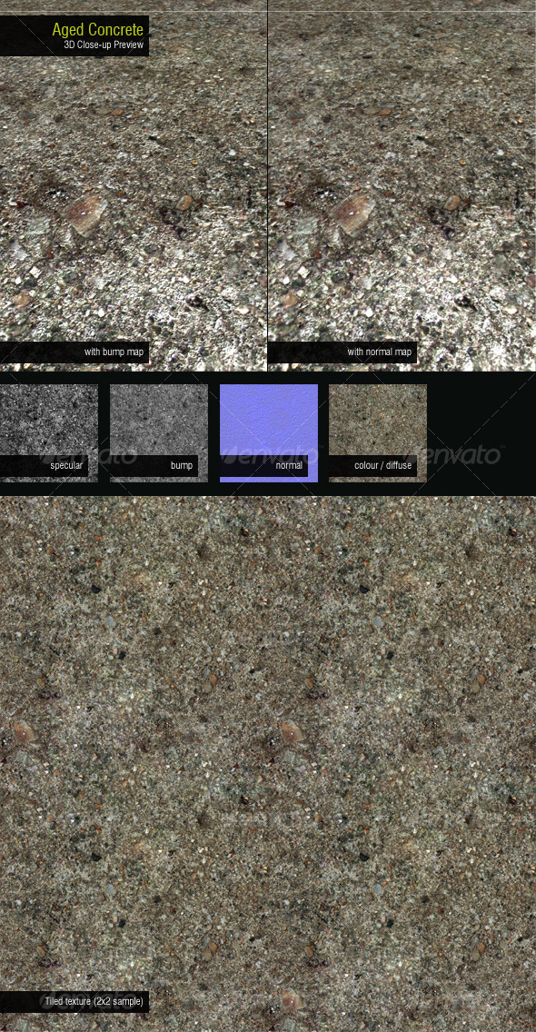 Aged Concrete - 3DOcean Item for Sale