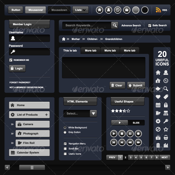 GraphicRiver Web Design Template Element Dark Theme 126557 GraphicRiver Web Design Template Element Dark Theme 126557