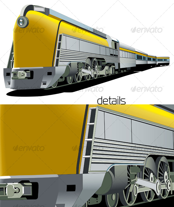 GraphicRiver Yellow old-fashioned train 127688 GraphicRiver Yellow old-fashioned train 127688