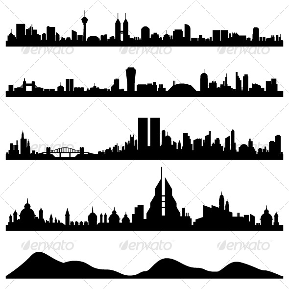 City Skyline Cityscape Vector - Buildings Objects