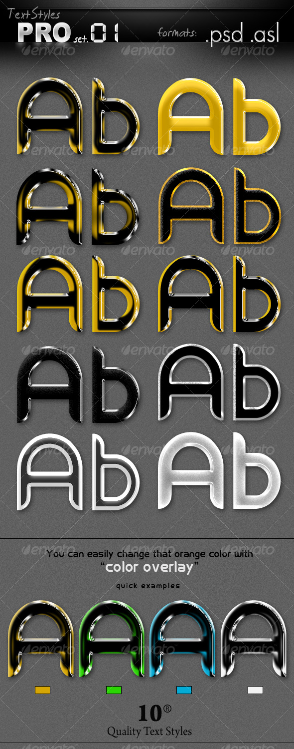 PRO Styles Set.01 Web 2.0 Modern Styles. - Text Effects Styles