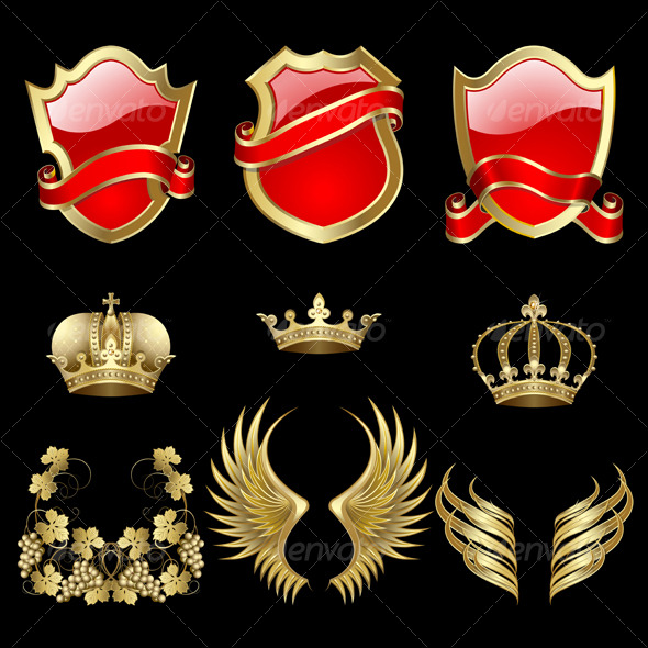 GraphicRiver Set of heraldic elements 129375 GraphicRiver Set of heraldic elements 129375