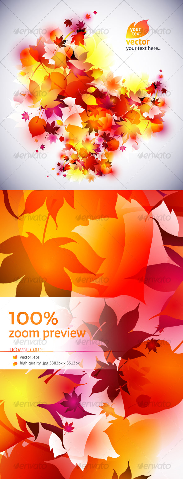 Vector autumn leaves background - abstract - Backgrounds Decorative