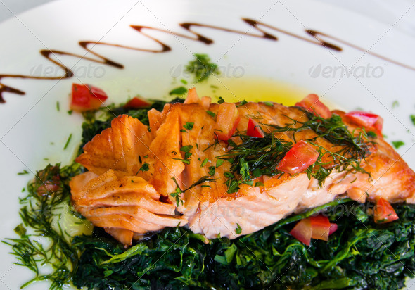 salmon and lemon - Stock Photo - Images