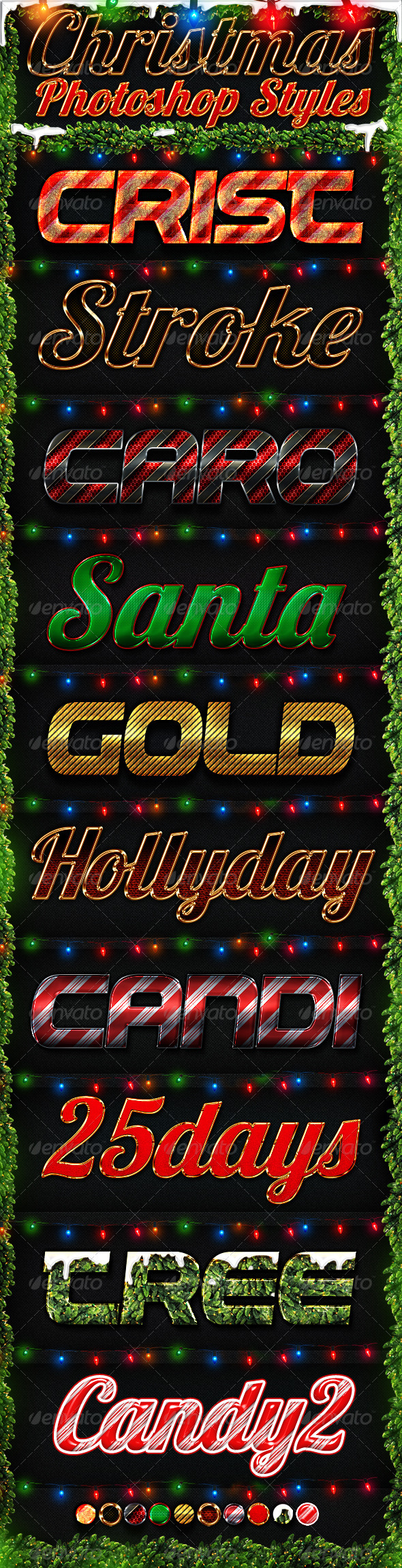 Christmas Photoshop Styles - Text Effects Styles