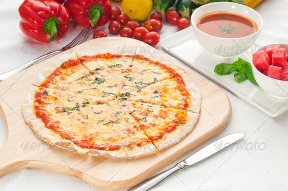 Italian original thin crust pizza - Stock Photo - Images