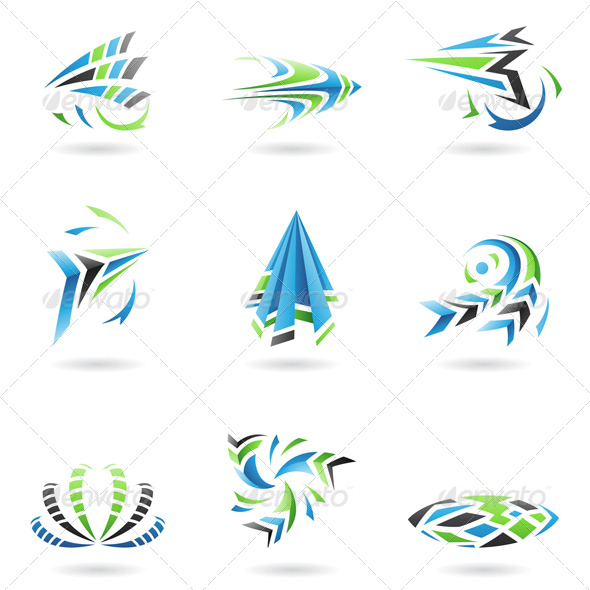 Flying Dynamic Abstract Icons - Abstract Icons