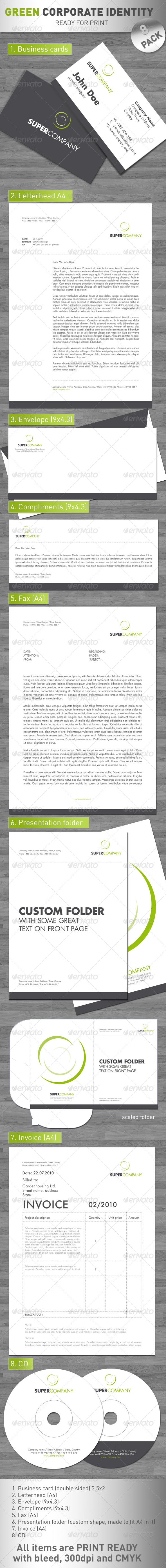 GraphicRiver Green Corporate Identity 8 PACK 133321 GraphicRiver Green Corporate Identity 8 PACK 133321