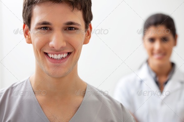 Happy male doctor - Stock Photo - Images