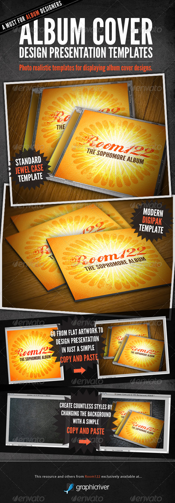 Album Cover CD Mock-Ups - Discs Packaging