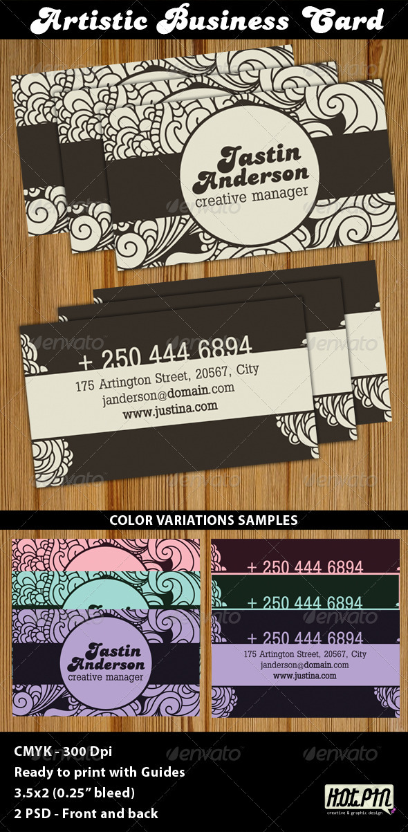 Artistic Business Card Template - Creative Business Cards