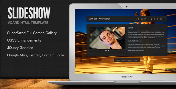 SlideShow - Stylish Online vCard Html Template - Virtual Business Card Personal