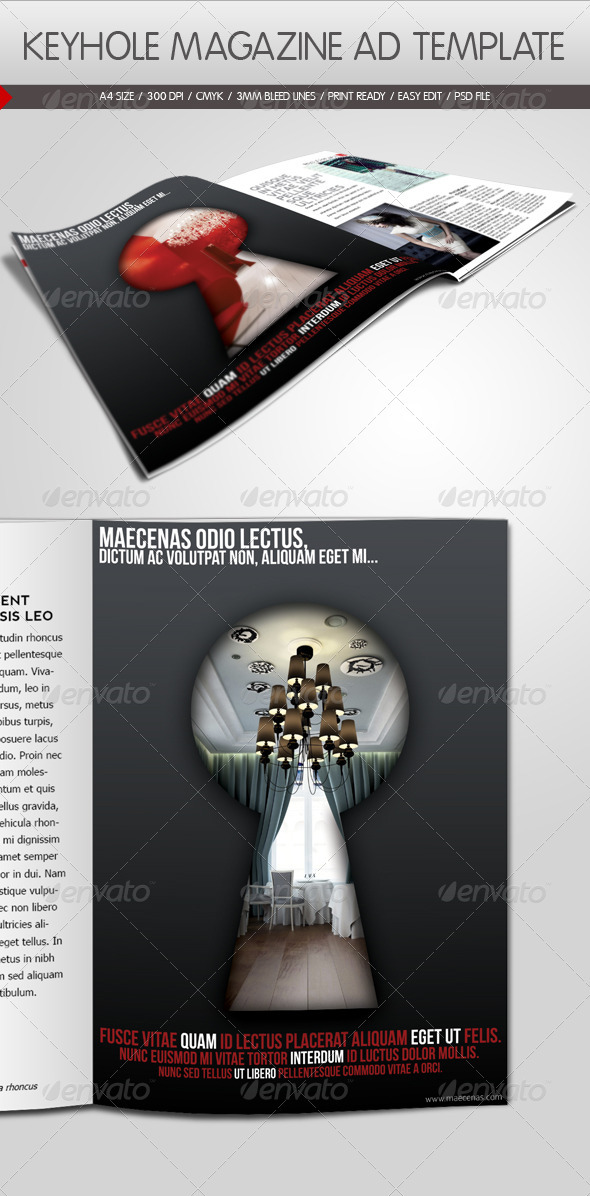 GraphicRiver Keyhole Magazine Ad Template 890425 GraphicRiver Keyhole Magazine Ad Template 890425