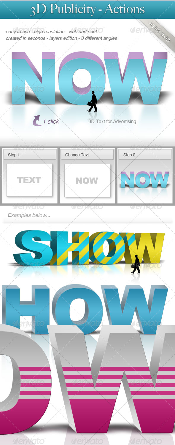 3d for Publicity - Text Effects Actions