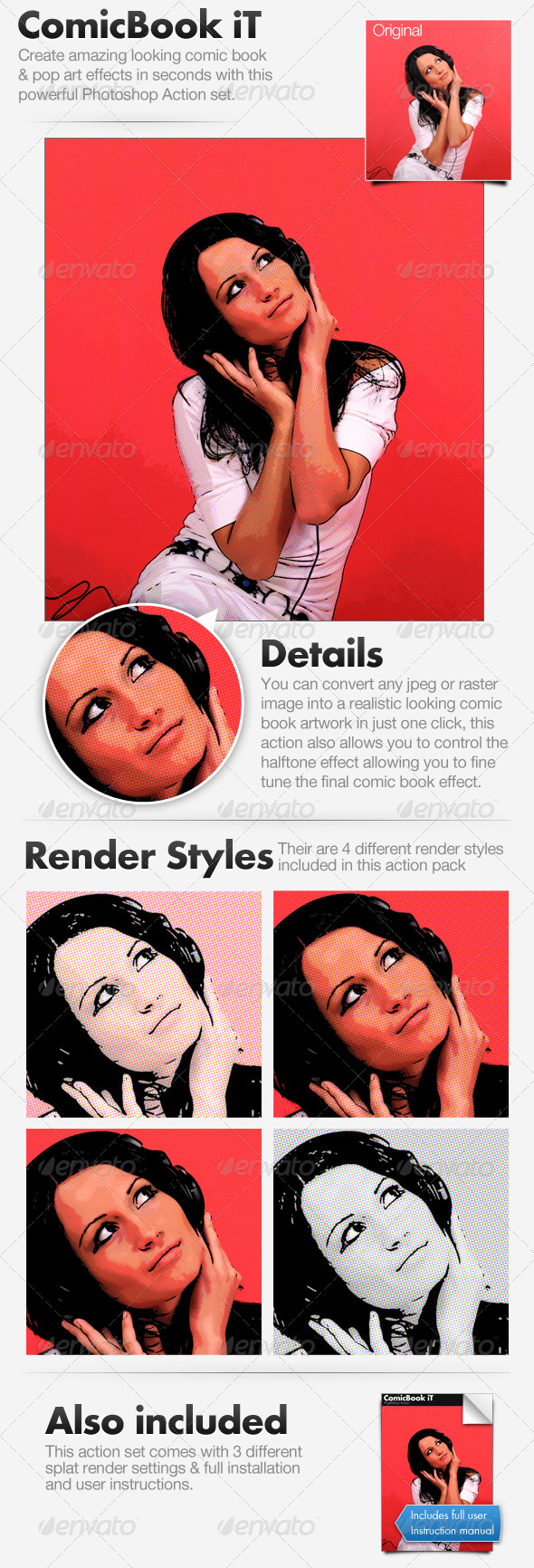 ComicBook iT - Comic Book Image Coverting Action - Photo Effects Actions
