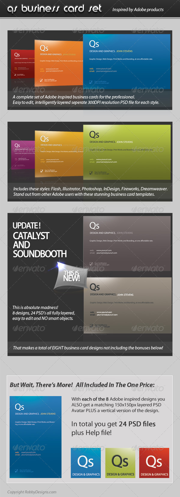 Qs Business Cards with bonus Avatar design. - Industry Specific Business Cards
