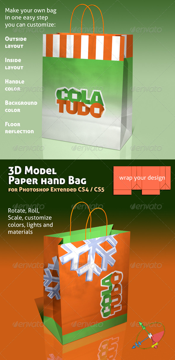 GraphicRiver 3D Object 01 Paper Bag Mock-up 137359 GraphicRiver 3D Object 01 Paper Bag Mock-up 137359