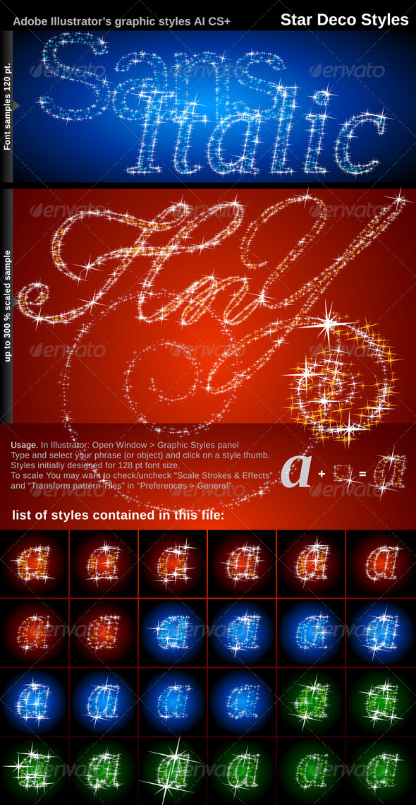 Illustrator Graphic Styles. Stars Deco - Styles Illustrator