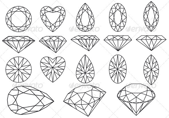 GraphicRiver Vector Diamond Set 1133550 GraphicRiver Vector Diamond Set 1133550