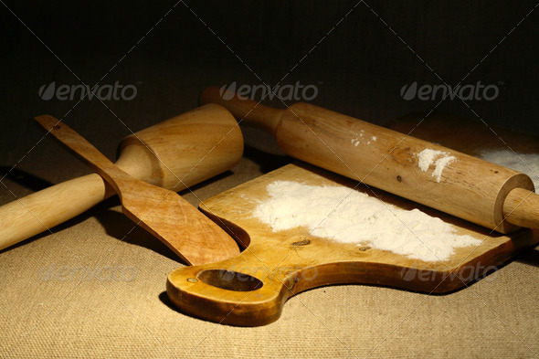 Rolling Pin And Flour - Stock Photo - Images
