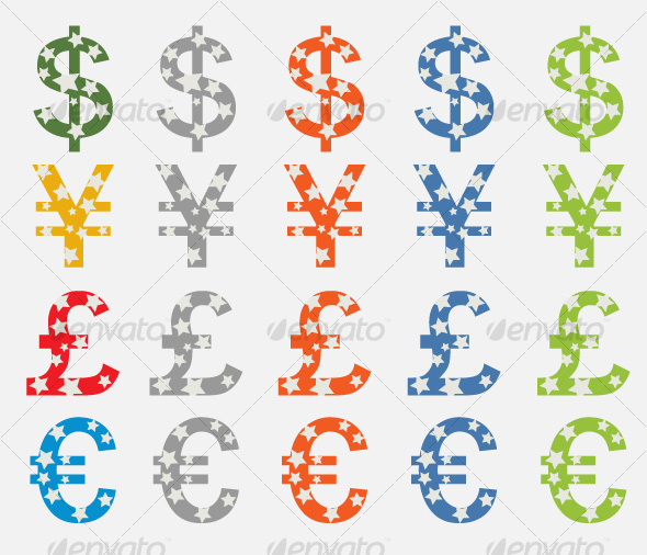 currency icon. Currency Symbols Dollar, Yen,
