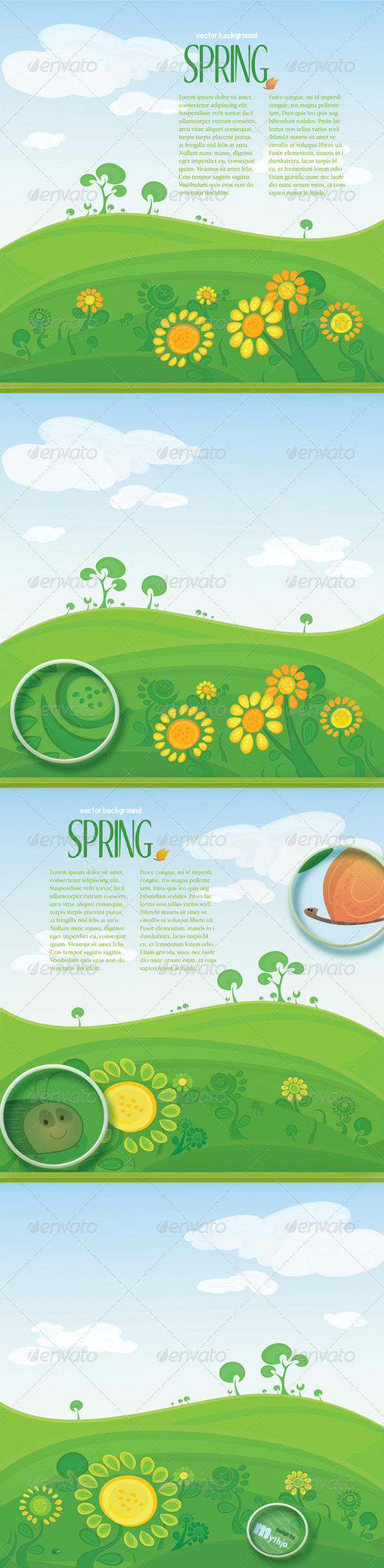 Vector spring landscape with copyspace - Nature Conceptual