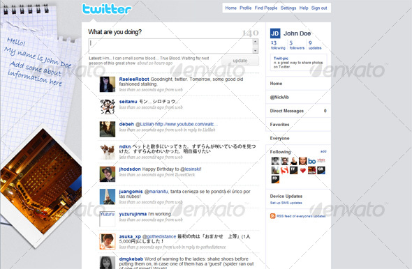 Side Note Twitter Background - Twitter Social Media