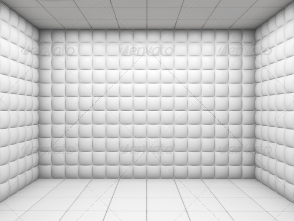 White empty padded room