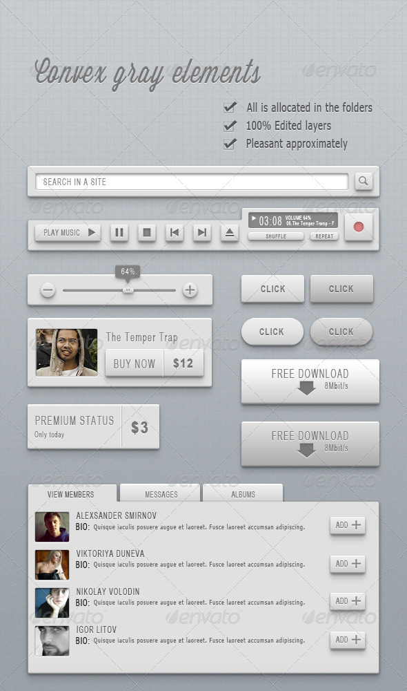 GraphicRiver Convex Gray Elements 1164674 GraphicRiver Convex Gray Elements 1164674