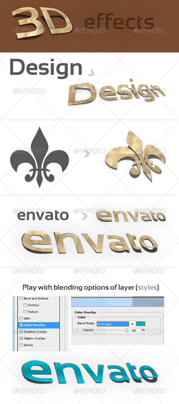 3D Photoshop Action v.1 (paper effect) - Text Effects Actions